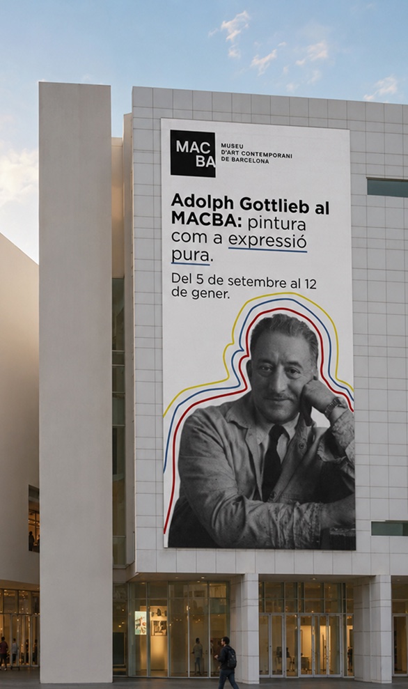 Постер выставки на фасаде музея MACBA